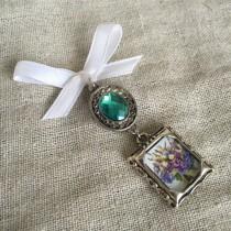 wedding photo - Bouquet Charm - Colored Jewel Embellishment