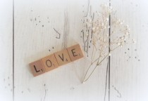 wedding photo - LOVE Scrabble Letters and Scrabble Rack Rustic Weddings Cake Topper