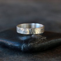 wedding photo - Viking Ring Sterling Silver Men's Wedding Band Hammered Pattern Rugged Man Unisex Style for Him Handmade Jewelry