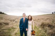 wedding photo - Autumnal Orange Cotswolds Barn Laid Back & Stylish Wedding -...