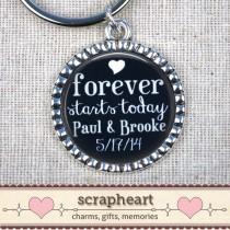 wedding photo - Wedding Gifts for Groom, PERSONALIZED Custom Quote Keychain, Black & White Wedding, Groom Gift from Bride, Forever Starts Today, Groom Gifts