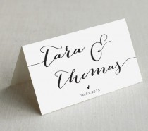 wedding photo - Printable Wedding Place Cards, Custom Wedding Name Cards, Rustic Wedding Escort Cards, DIY 3.5"x2" Wedding Placecards