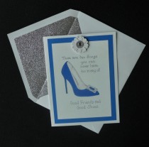 wedding photo - Blue Shoe Friendship Card with Glitter Envelope