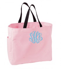 wedding photo - SET of 9 Monogrammed Tote Bags - Perfect for Bridesmaids