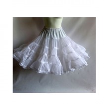 wedding photo - Vintage Petticoat Size M White Crinoline Half Slip Nylon Lace Cupcake Rockabilly