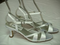 wedding photo - Size 7 Wedding White shoes satin Sample