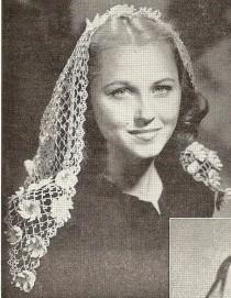 wedding photo - Fancy Fascinator Scarf Veil  - Instant Download Digital File - vintage Crochet Pattern - Pattern  77