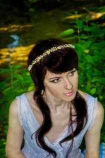 wedding photo - pearl tiara, gold tiara, golden crown