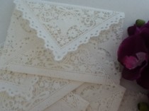 wedding photo - 20 White Doily Lace Envelopes - Vintage Inspired