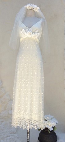 wedding photo - Lace Ivory Wedding Dress,