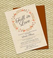 wedding photo - Fall in Love Bridal Shower Invitation - Fall Wreath - Fall, Autumn - Any Color Scheme - ANY EVENT