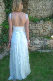 wedding photo - sweetheart wedding dress deep low back wedding gown : DANIA Aline Lace Dress S/M