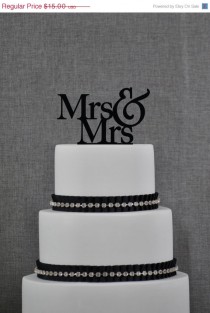 wedding photo - Mrs and Mrs Same Sex Wedding Cake Topper, Traditional and Elegant Wedding Cake Toppers in your Choice of Color, Modern Wedding Topper (S003)