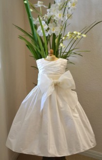 wedding photo -  Flower Girl Dress, Easter Dress, Birthday Dress, Christening Dress, Baptism Dress, First Communion Dress, Cotillion Dress - Off-White, Ivory