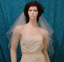 wedding photo - Ivory Elbow length Bridal Veil two tier sprinkled with Rhinestones