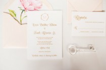 wedding photo - Peony Custom Letterpress, Foil Gold Wedding Invitations // Custom Design and Wording // Any Colors  // Invitation, Response Card