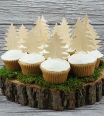 wedding photo - Birch Forest Cupcake Toppers