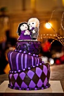 wedding photo - Heather & Ian's Goth With A Splash Of Purple Wedding