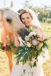 wedding photo - Cascading Protea Wedding Bouquet Recipe