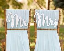 wedding photo - "Silver Shimmer" Classic Mr. and Mrs. Chair Backers