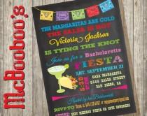 wedding photo - Chalkboard Mexican Fiesta Bachelorette Party Invitations