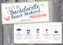 wedding photo - Printed / Bachelorette Beach Weekend / Personalized Icons / Custom Color / Timeline