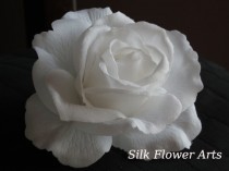 wedding photo - SALE White Bridal Flower Hair  Clip Wedding Hair Clip Wedding Accessory White Rose Bridal Hair Clip