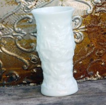 wedding photo - Bumpy Milk Glass Vase E O Brody Tall Retro Vintage Wedding Floral Display
