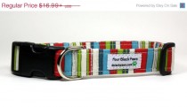 wedding photo - SALE Colorful Dog Collar - The Circus Adjustable Dog Collar - Made to Order in 5 Sizes - Wedding Dog Collar