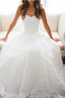 wedding photo -  Sweetheart A-line White Wedding Dress