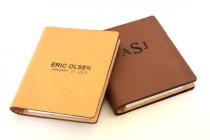 wedding photo - Personalized Handmade Leather Journals ~ Groomsmen Gift Ideas ~ 2 Colors