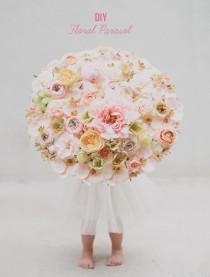 wedding photo - DIY Floral Parasol