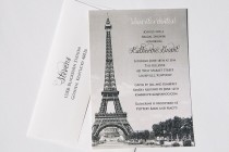 wedding photo - Vintage Ooh La La Paris Eiffel Tower Shower or Party Invitation DEPOSIT