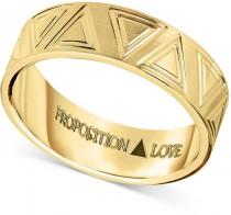 wedding photo - Proposition Love Women's Triangle-Accent Wedding Band in 14k Gold