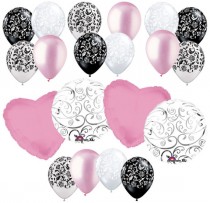 wedding photo - Hearts & Swirls Balloon Bouquet Wedding Baby Shower Bridal 20 Piece Light Pink Pale Pink