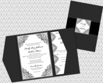 wedding photo - DIY Printable Wedding Invitation Template Set (Pocket Invitation) 