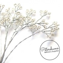 wedding photo - 6 Stems Seed Bead Wired Trees for Tiaras, Millimnery & Crafts - Clear