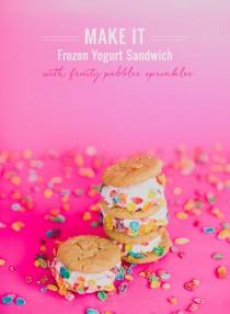 wedding photo - DIY: Frozen Yogurt Sandwich with Fruity Pebbles Sprinkles