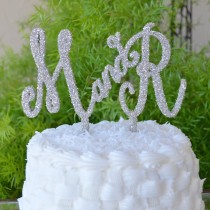 wedding photo - Custom Wedding Cake Topper with Initials - Style #105
