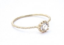 wedding photo - Cubic Zirconia Ring 14k Gold Plated Ring Band, Wedding Ring