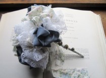 wedding photo - Vintage Fabric Flower Bouquet