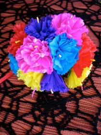 wedding photo - Colorful Paper Carnation Flower Bouquet - Perfect for a gift or to add to your Day of the Dead altar- 10 buds