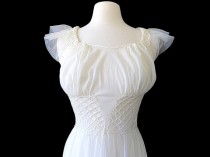 wedding photo - 1950s Rogers Run Proof White Nylon Night Gown