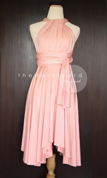 wedding photo - Peach Bridesmaid Convertible Dress Infinity Dress Multiway Dress Wrap Dress Wedding Dress