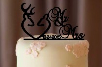 wedding photo -  fall sale Deer Wedding Cake Topper - Country Wedding Cake Topper - rustic - shabby chic- redneck - cowboy - outdoor - western - acrylic