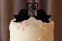 wedding photo -  fall sale personalize wedding cake topper Silhouette, bride and groom, silhouette wedding cake topper, Mr and Mrs, monogram cake topper