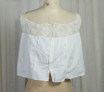 wedding photo - Victorian Edwardian white cotton ladies Chemise. Hand crocheted details and tie. Early 1900s