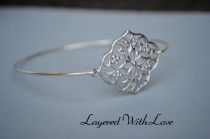 wedding photo - Silver Filigree Bangle- Silver Bracelet- Geometric Bangle- Bangle- Silver Jewelry- Bridesmaids Gifts-Wire Bangle