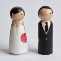 wedding photo - Cake toppers personalizados de madera para la tarta