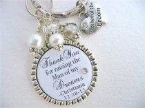 wedding photo - MOTHER of the GROOM Gift PERSONALIZED Keychain Silver Keychain Bridal Jewelry Wedding Set Mother in law Gift Mum of the Groom Gift Quote